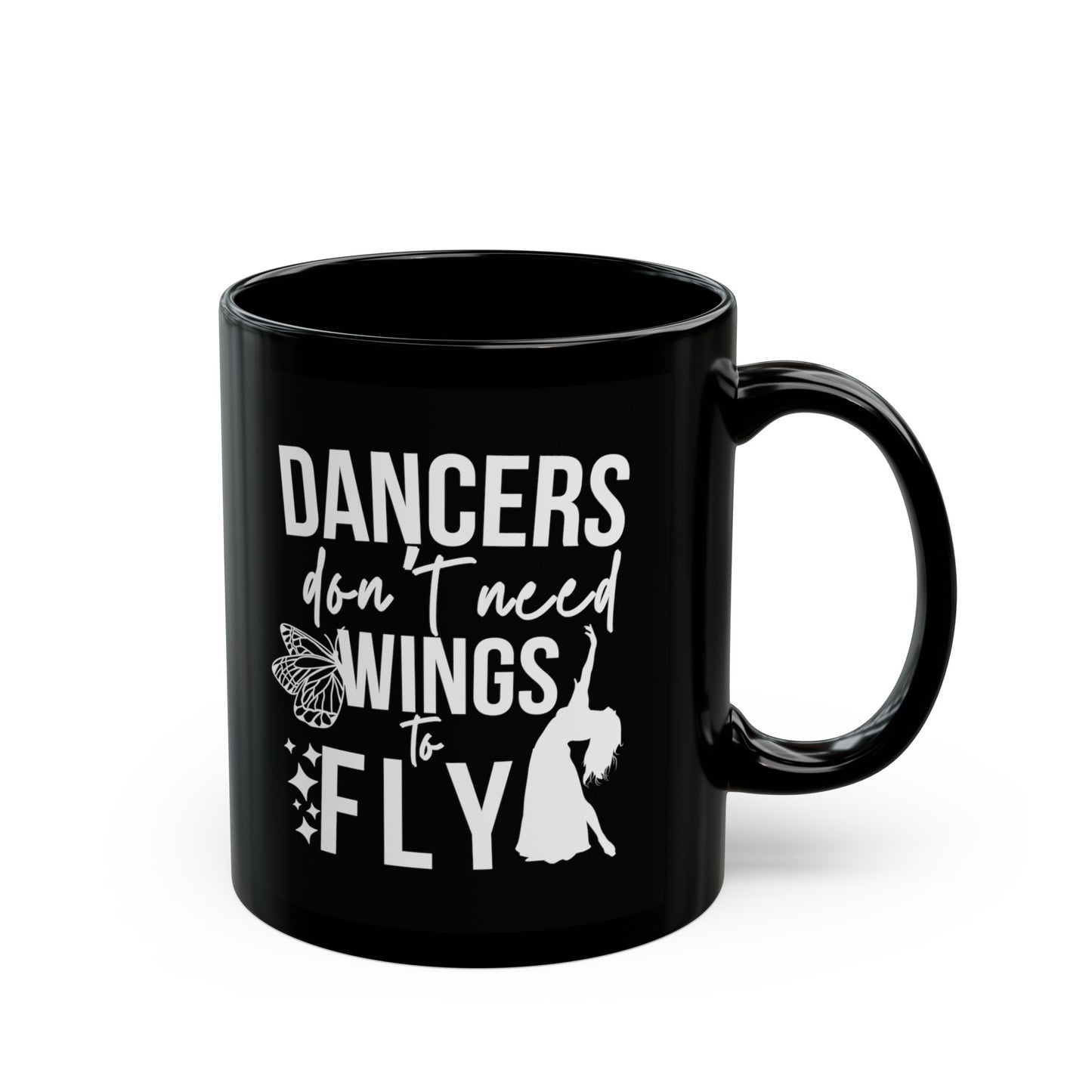 Black Mug "Dancers don't need wings to fly" - Athanor Designs